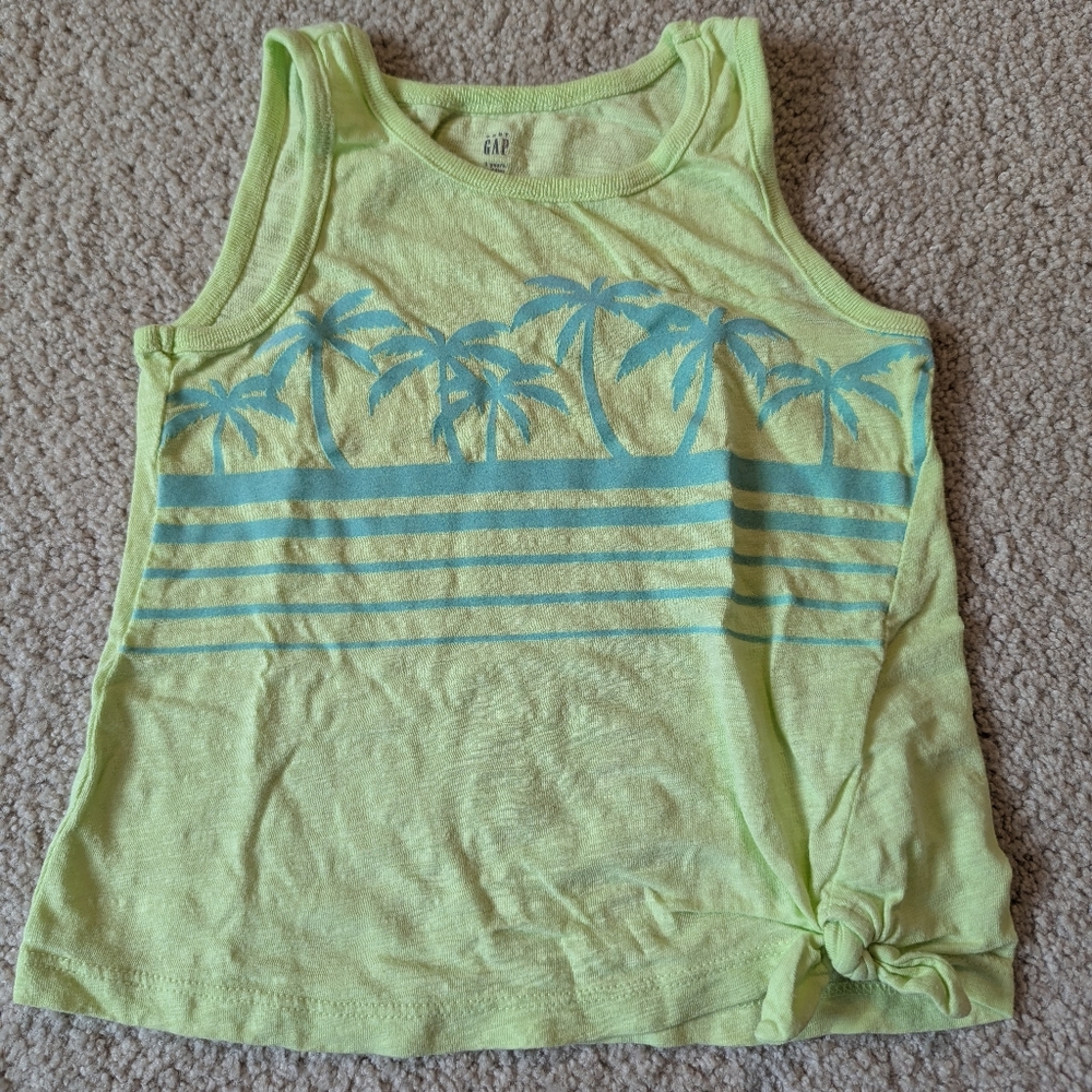 Gap Toddler 100% Organic Cotton Tie-Front Graphic Tank Top - Size 3yr
